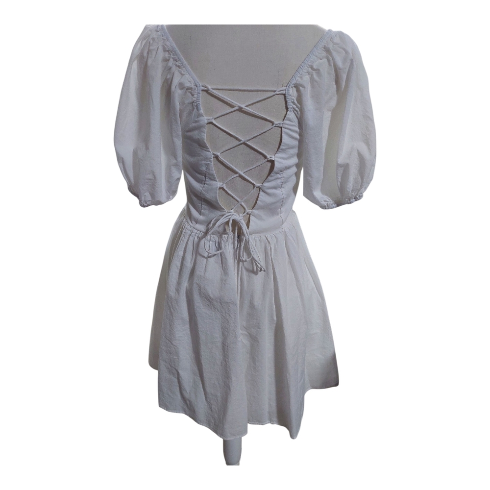 Princess Polly‎ Krysten White Puff Sleeve Mini Dress Sz 12 - Picture 4 of 12